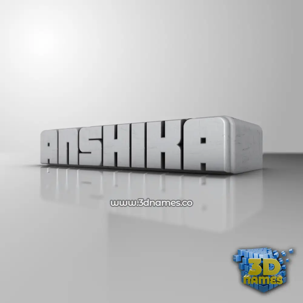 anshika in White Metro style - 3D name wallpaper