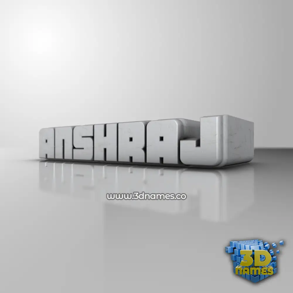 anshraj in White Metro style - 3D name wallpaper