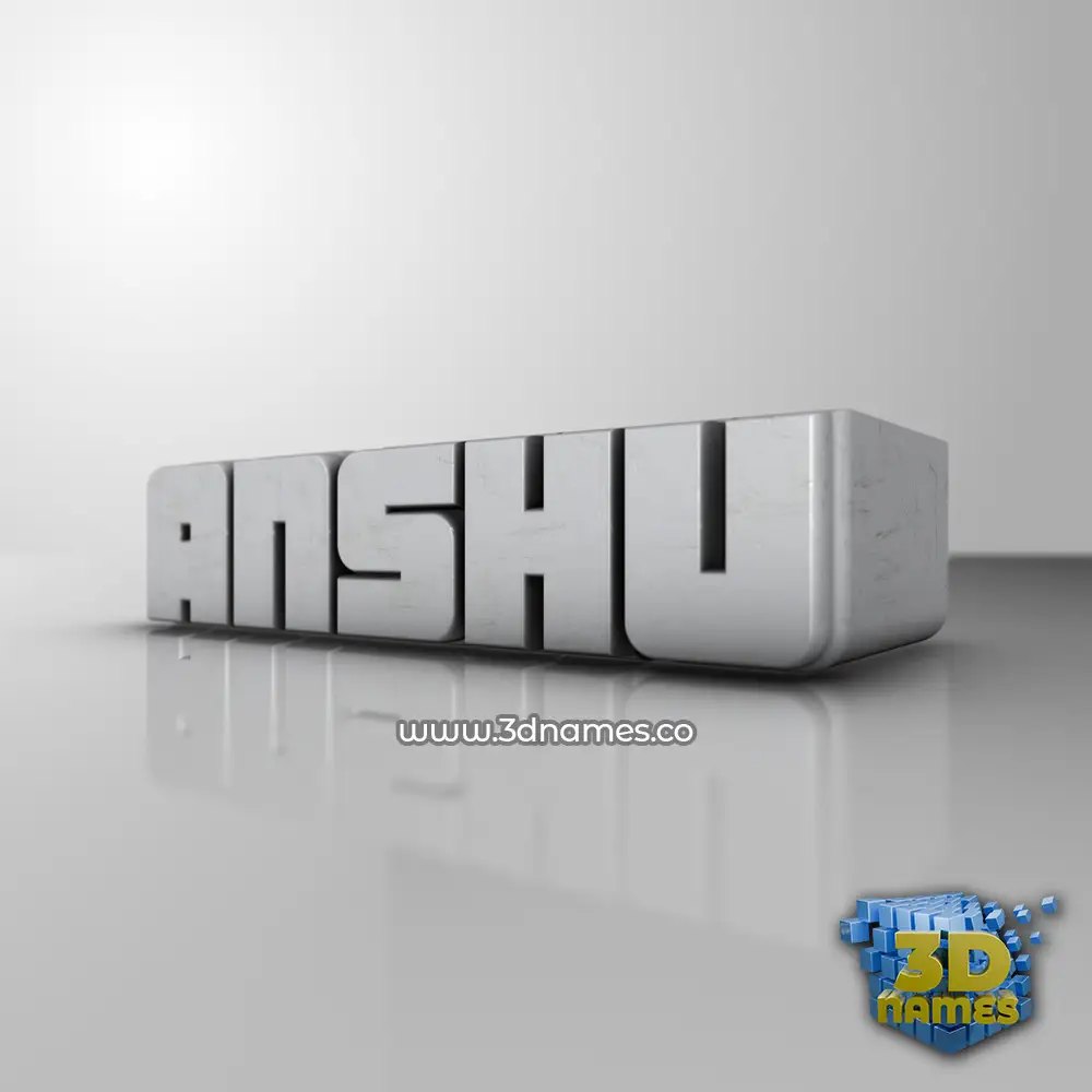 anshu in White Metro style - 3D name wallpaper