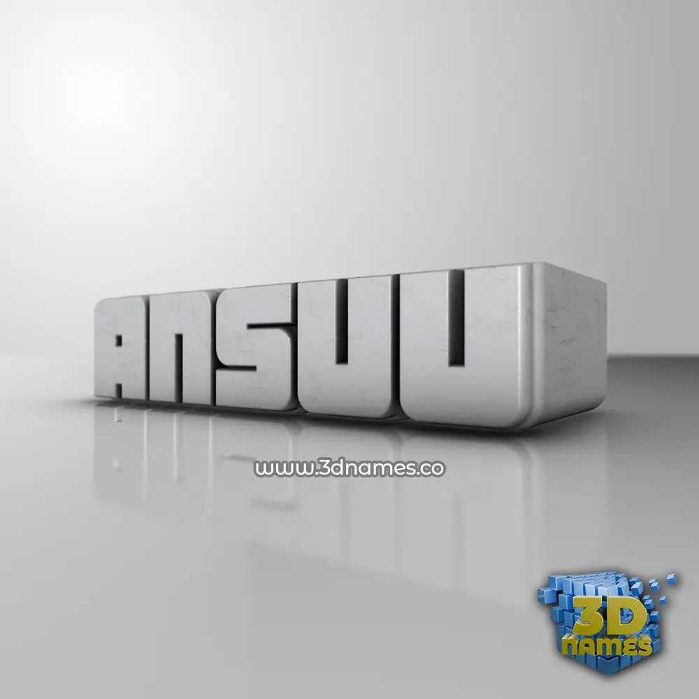 ansuu in White Metro style - 3D name wallpaper