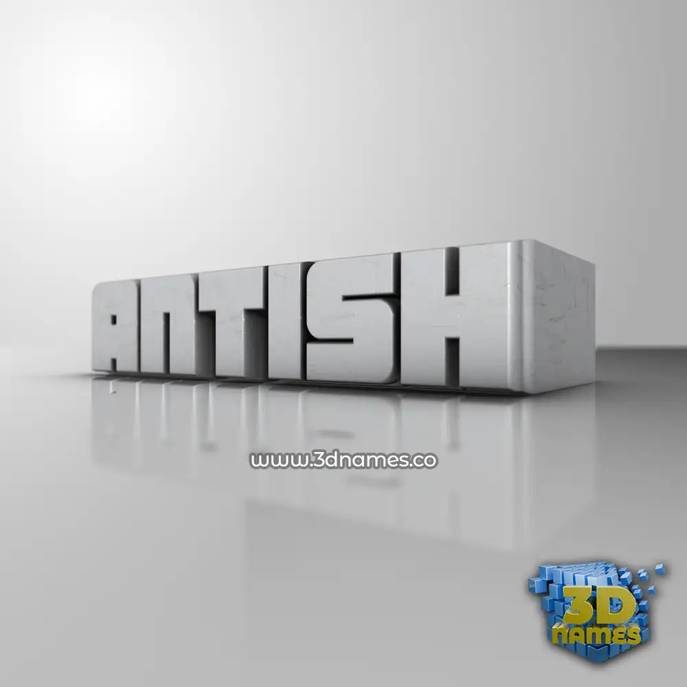 antish in White Metro style - 3D name wallpaper