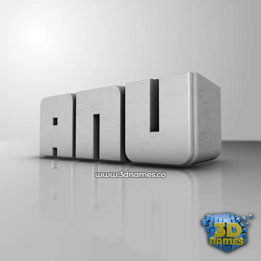 anu in White Metro style - 3D name wallpaper
