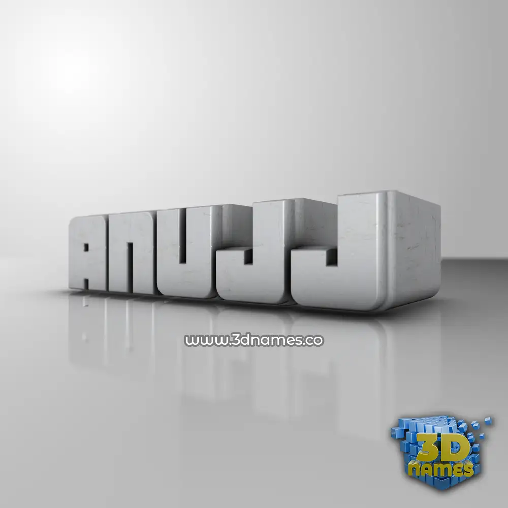 anujj in White Metro style - 3D name wallpaper