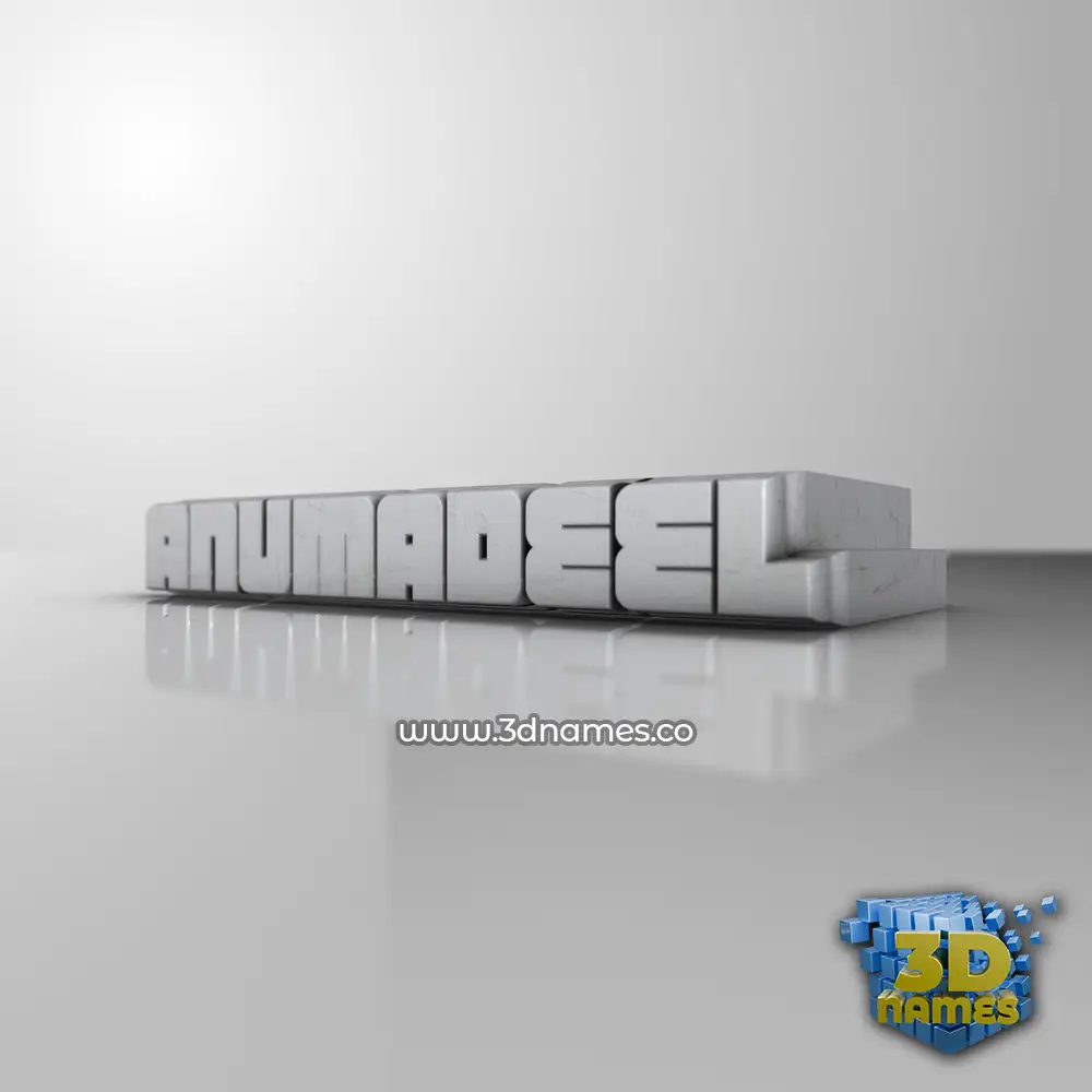 anumadeel in White Metro style - 3D name wallpaper