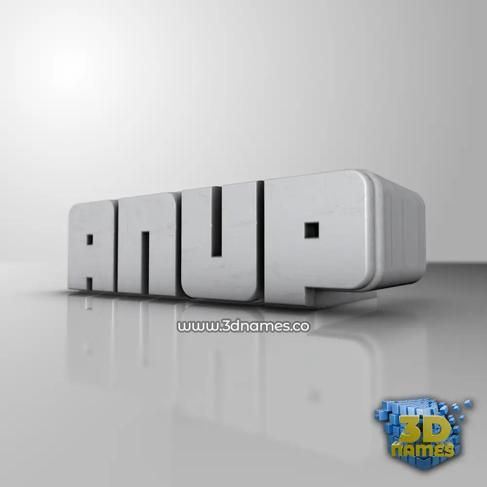 anup in White Metro style - 3D name wallpaper