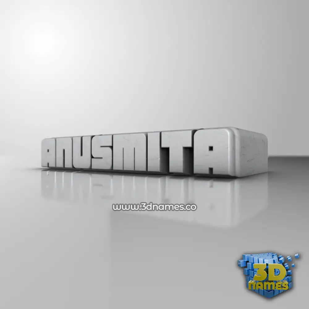 anusmita in White Metro style - 3D name wallpaper