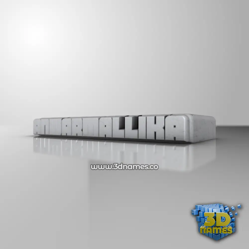 anwarmallika in White Metro style - 3D name wallpaper