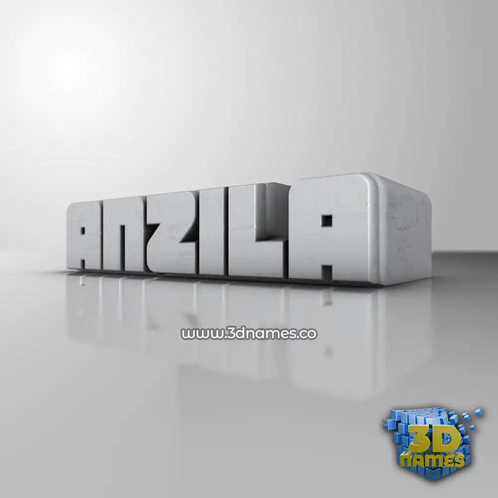 anzila in White Metro style - 3D name wallpaper