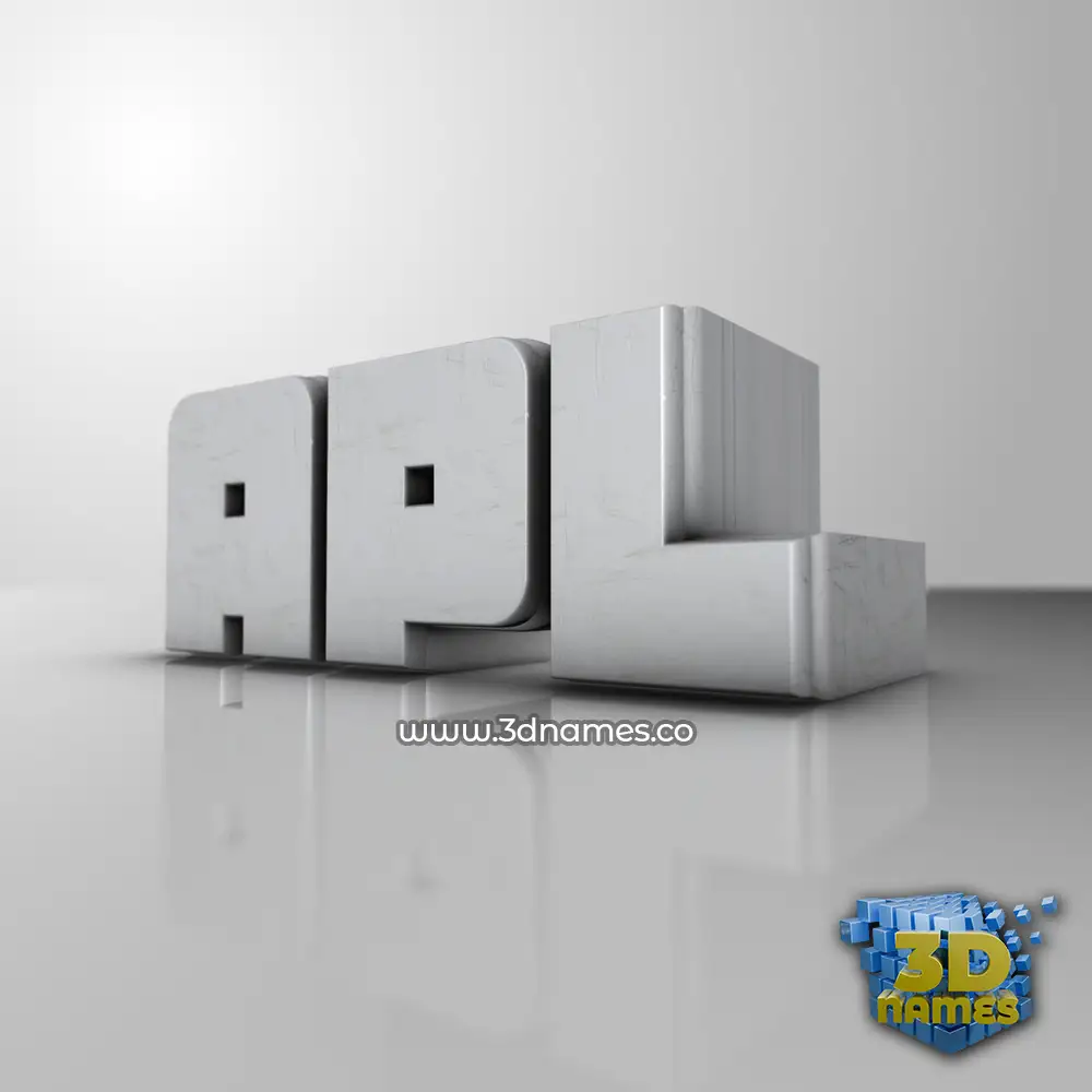 apl in White Metro style - 3D name wallpaper