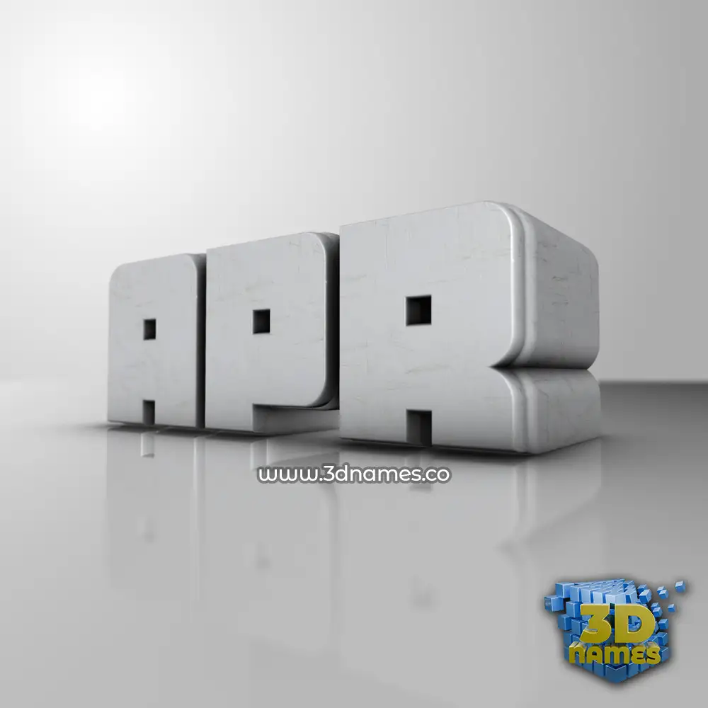 apr in White Metro style - 3D name wallpaper