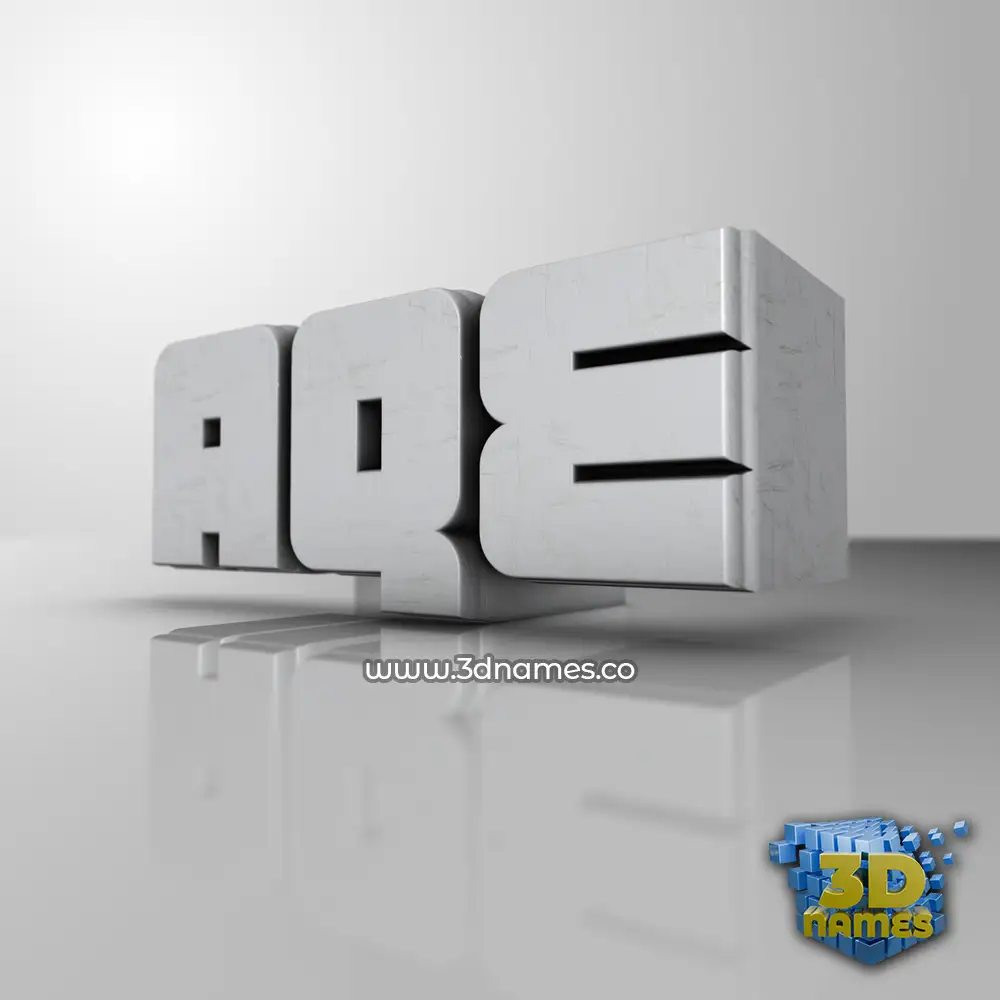 aqe in White Metro style - 3D name wallpaper