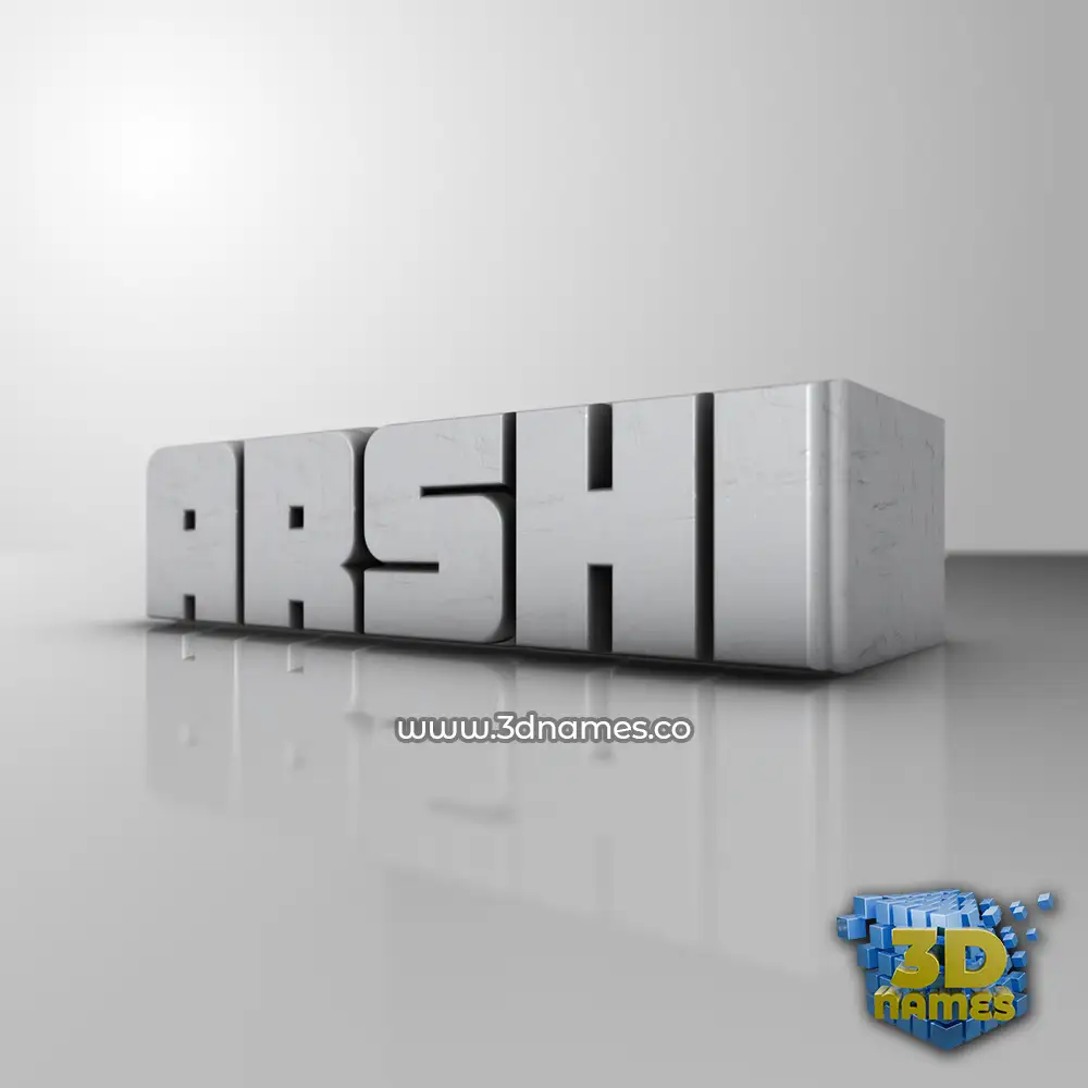 arshi in White Metro style - 3D name wallpaper
