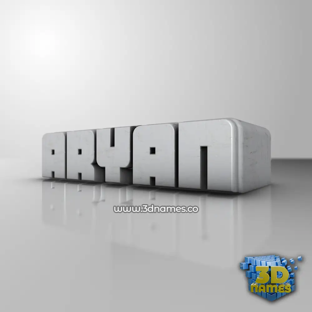 aryan in White Metro style - 3D name wallpaper