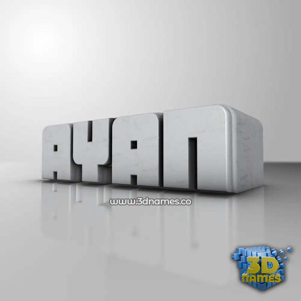 ayan in White Metro style - 3D name wallpaper