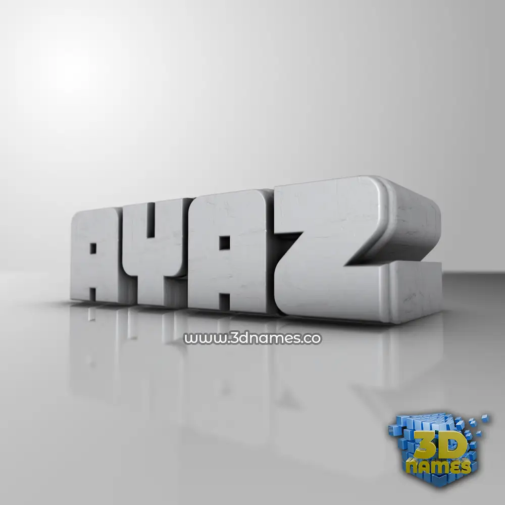 ayaz in White Metro style - 3D name wallpaper
