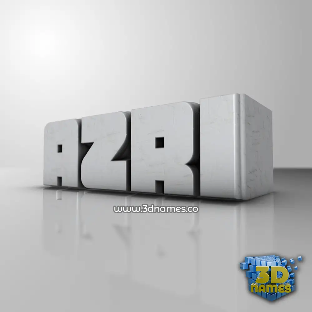 azri in White Metro style - 3D name wallpaper
