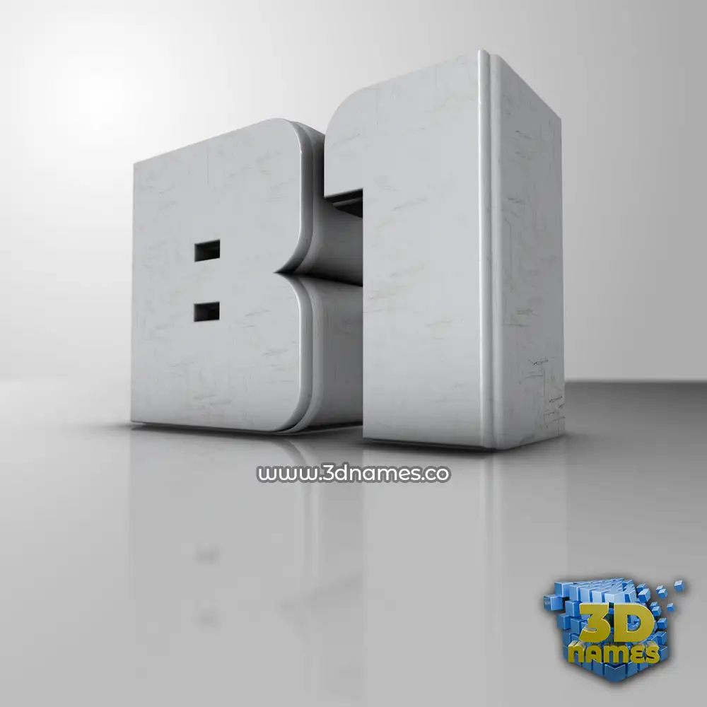 b1 in White Metro style - 3D name wallpaper