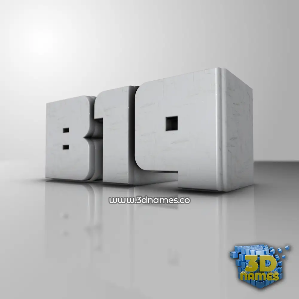 b19 in White Metro style - 3D name wallpaper