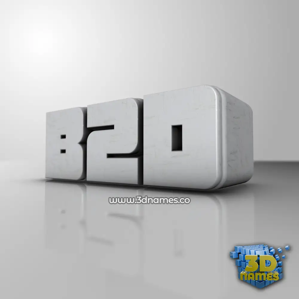 b2d in White Metro style - 3D name wallpaper