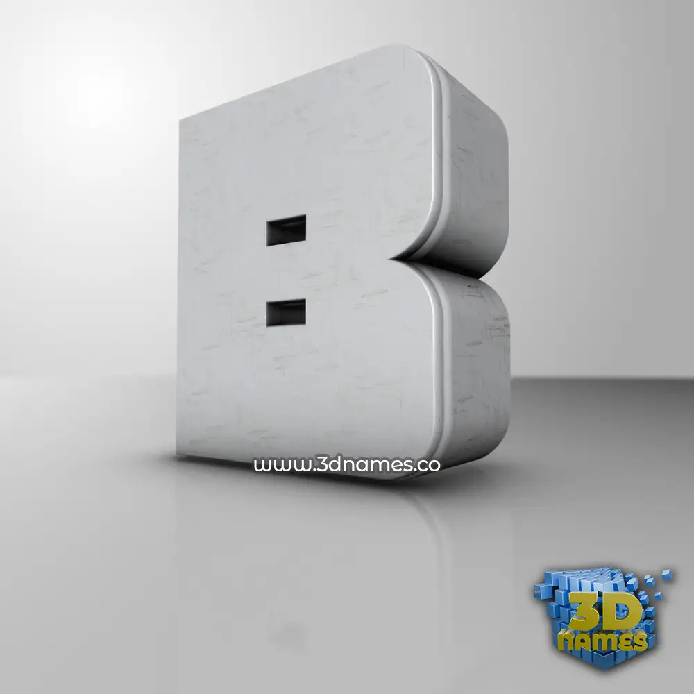 b in White Metro style - 3D name wallpaper