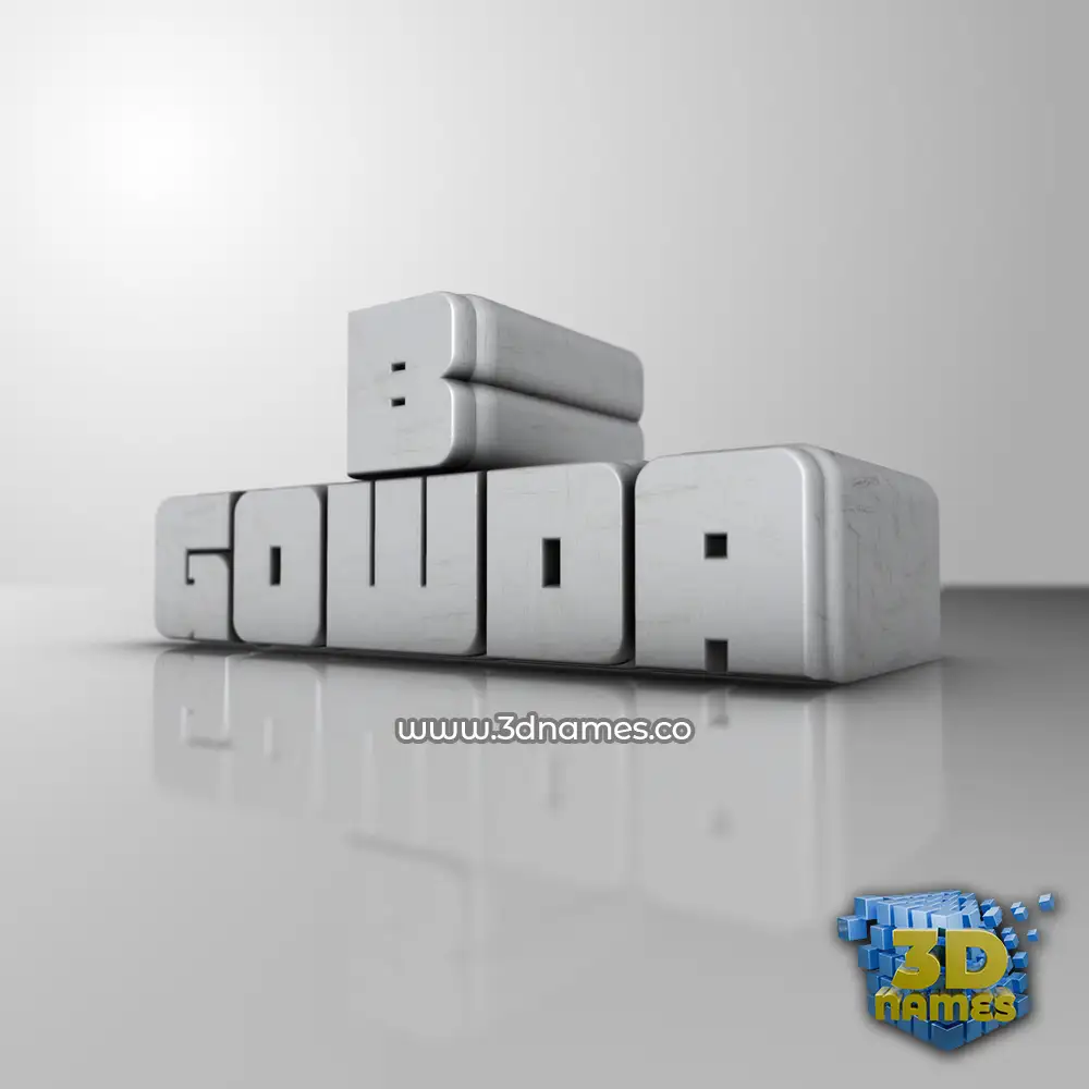 b gowda in White Metro style - 3D name wallpaper