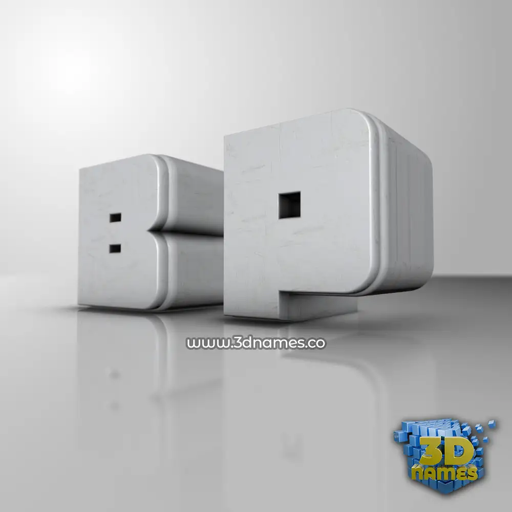 b p in White Metro style - 3D name wallpaper