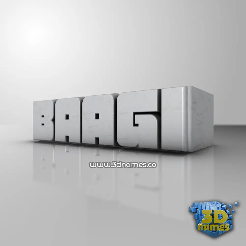 baagi in White Metro style - 3D name wallpaper