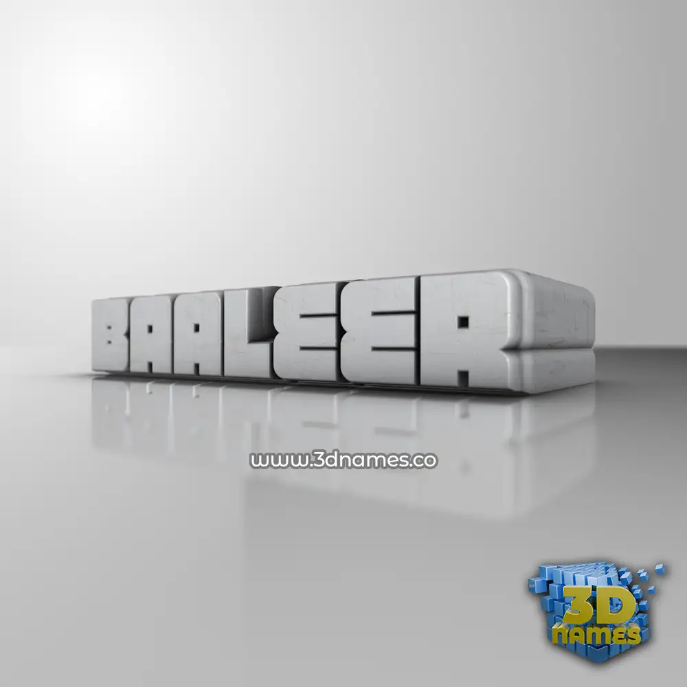 baaleer in White Metro style - 3D name wallpaper