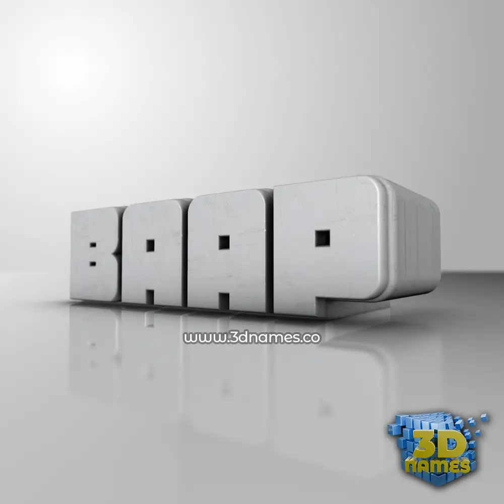 baap in White Metro style - 3D name wallpaper