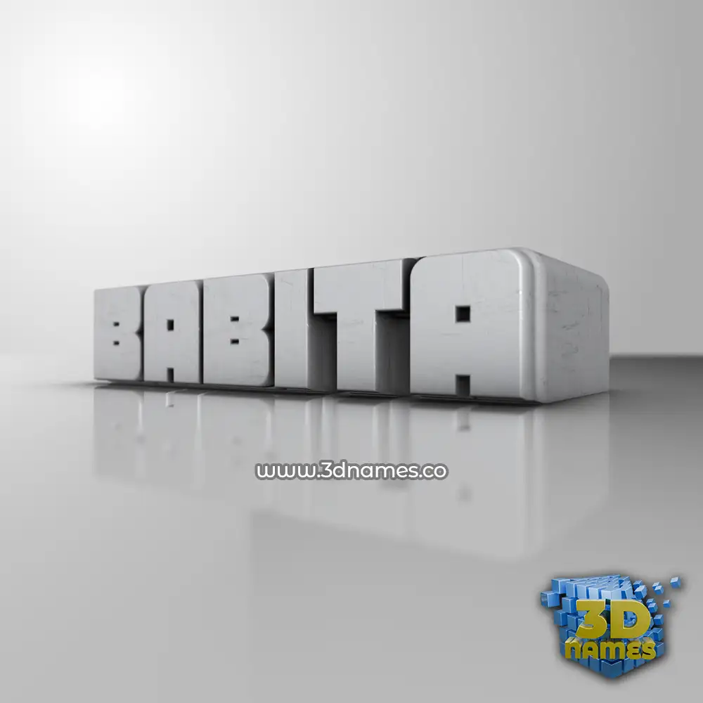babita in White Metro style - 3D name wallpaper