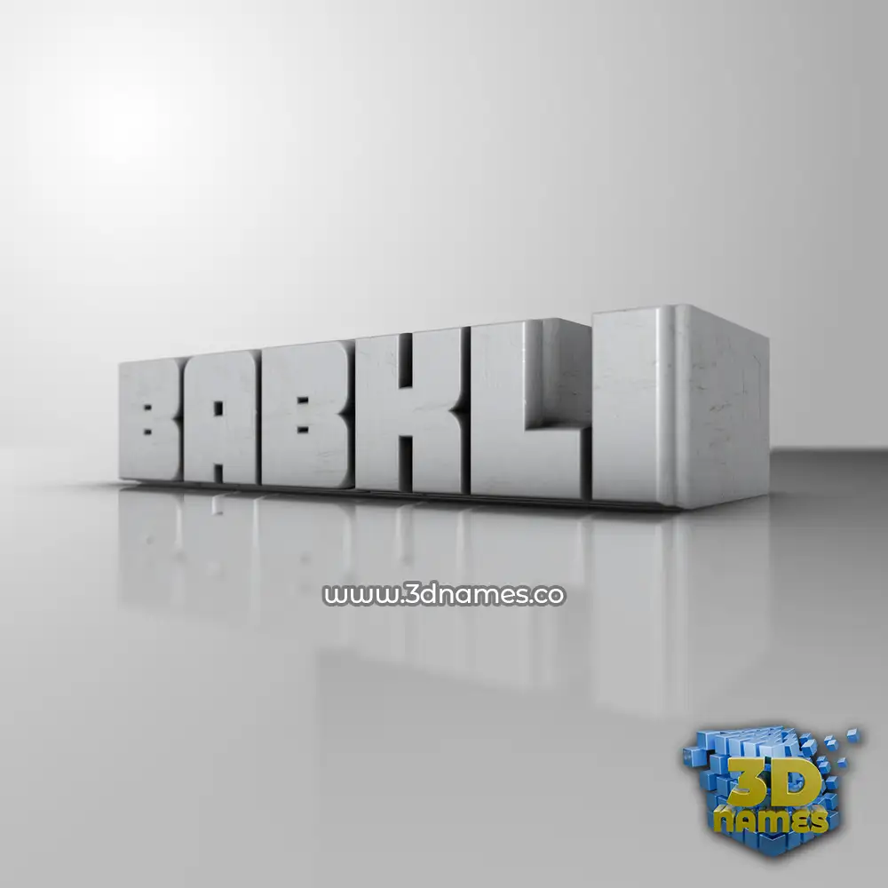 babkli in White Metro style - 3D name wallpaper