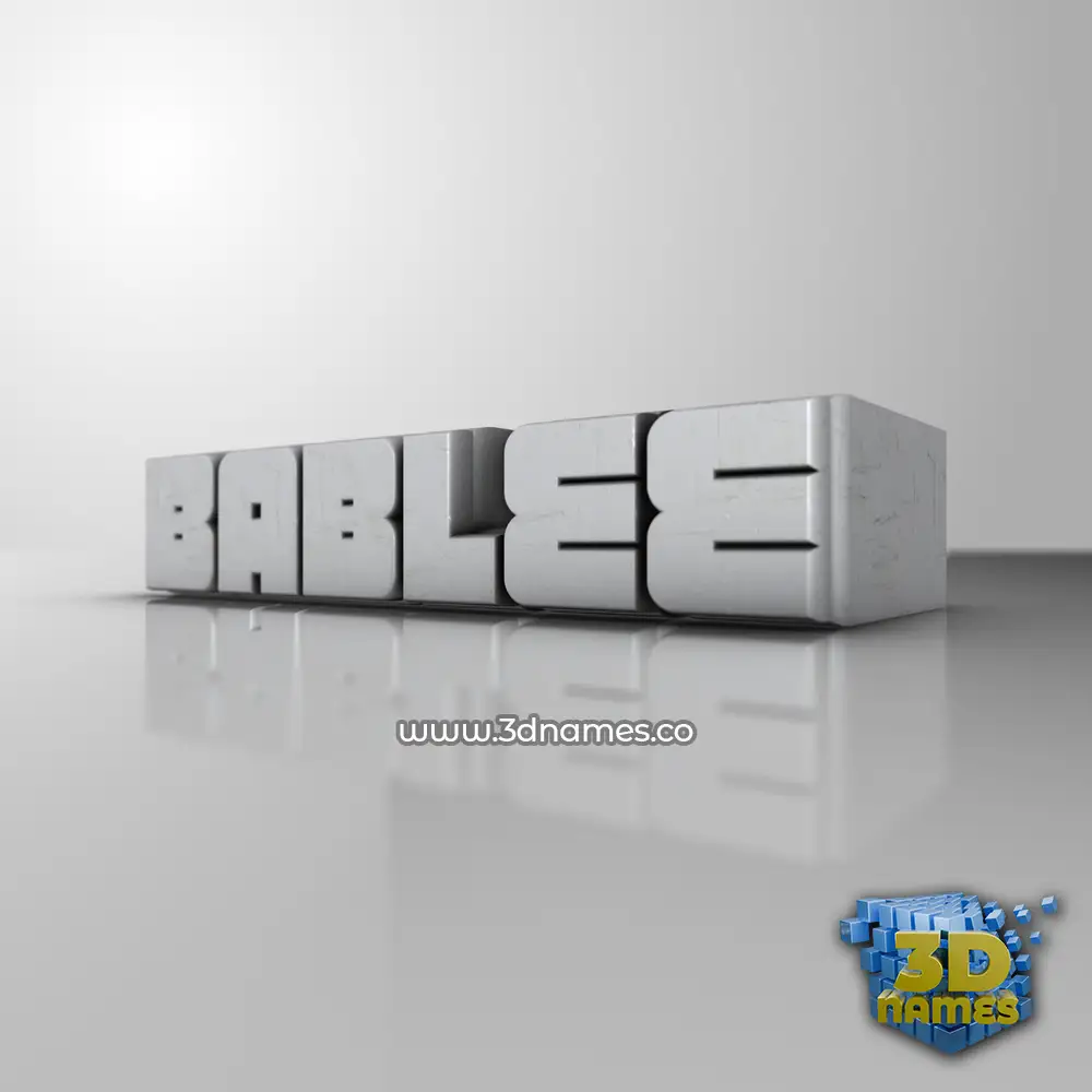 bablee in White Metro style - 3D name wallpaper