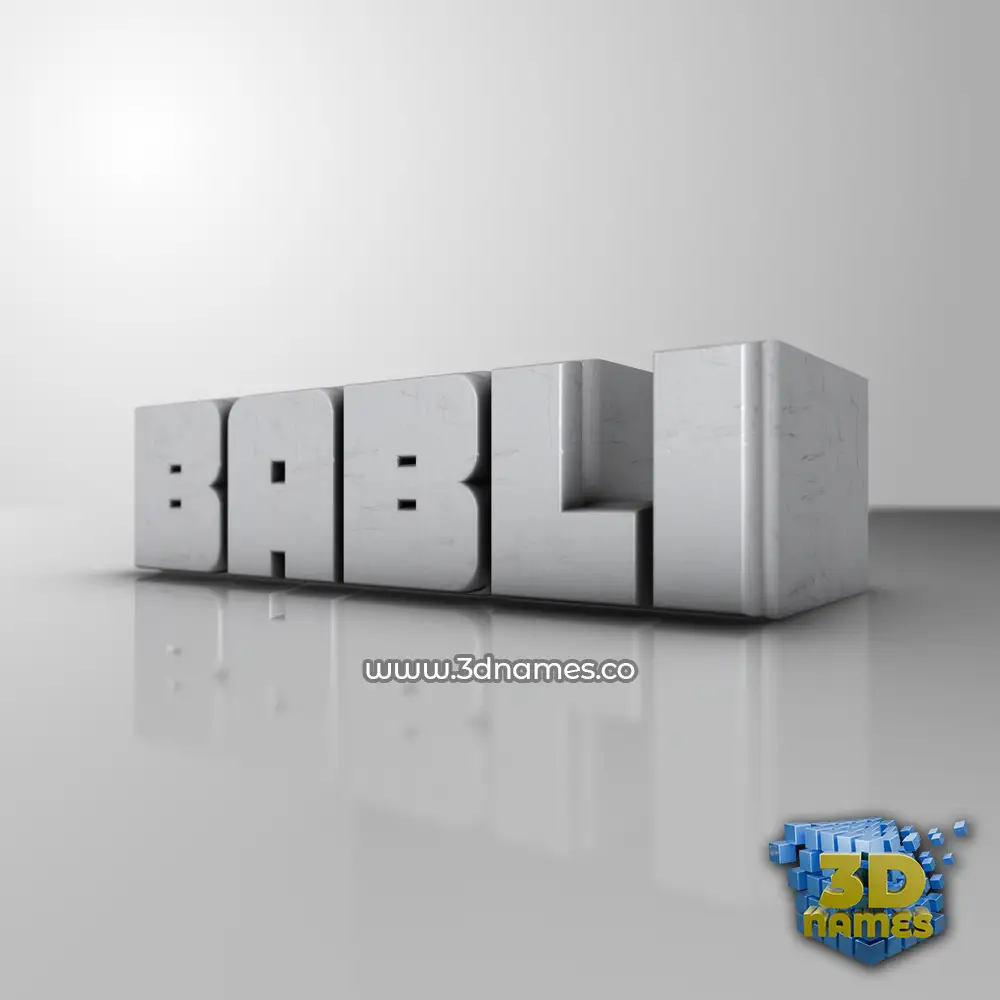 babli in White Metro style - 3D name wallpaper