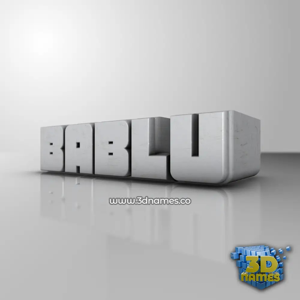 bablu in White Metro style - 3D name wallpaper