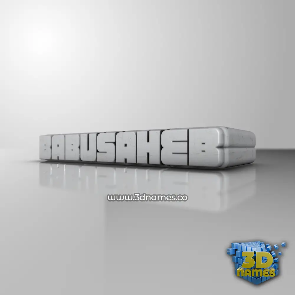 babusaheb in White Metro style - 3D name wallpaper