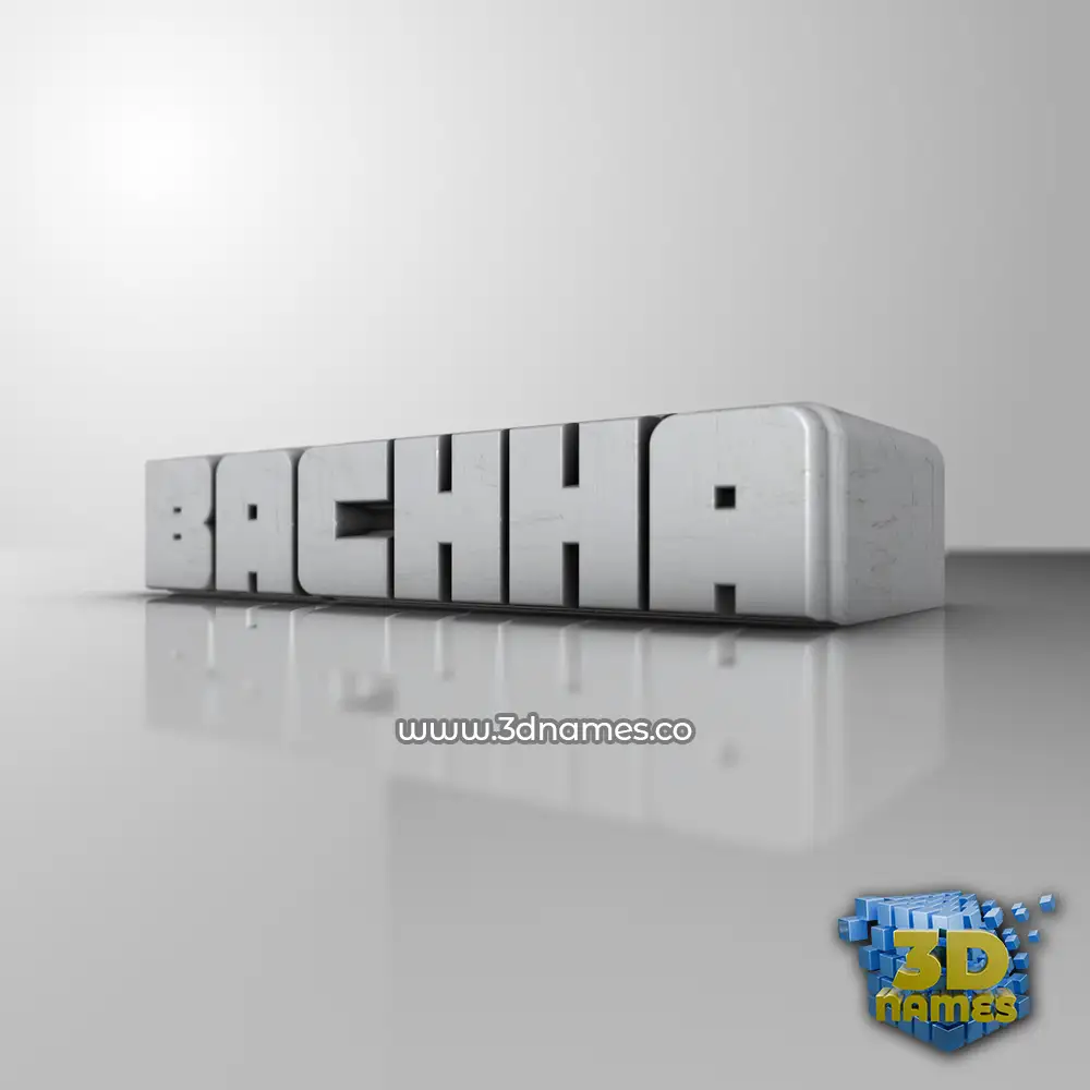 bachha in White Metro style - 3D name wallpaper