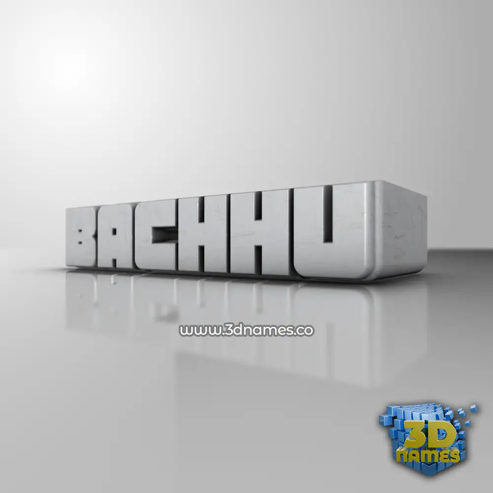 bachhu in White Metro style - 3D name wallpaper