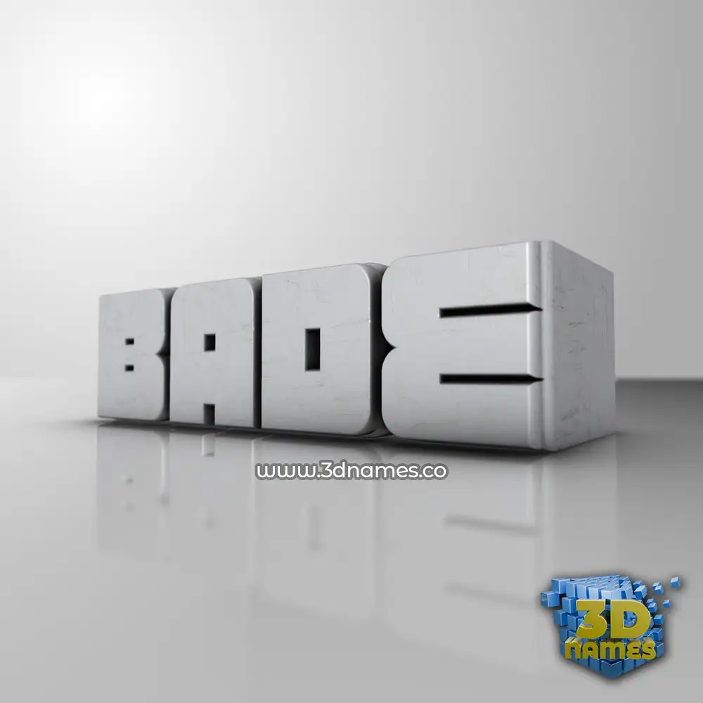 bade in White Metro style - 3D name wallpaper