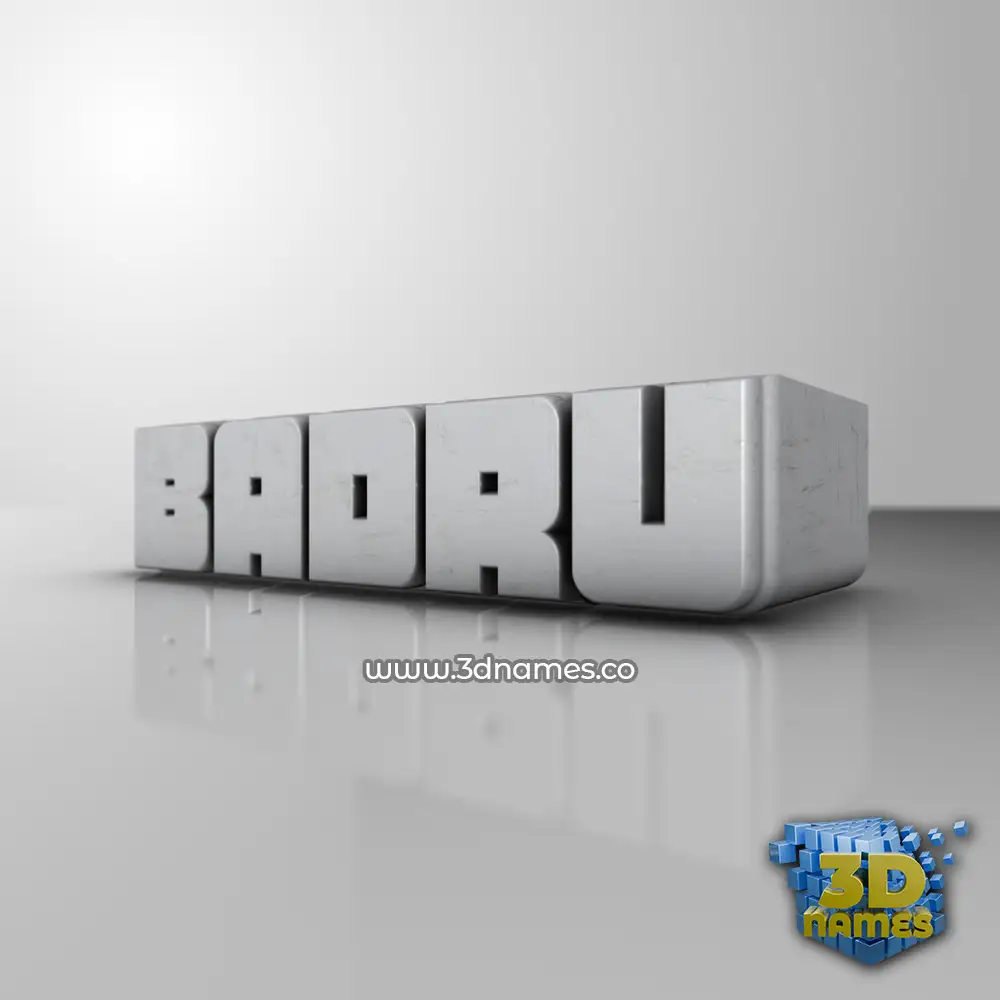 badru in White Metro style - 3D name wallpaper
