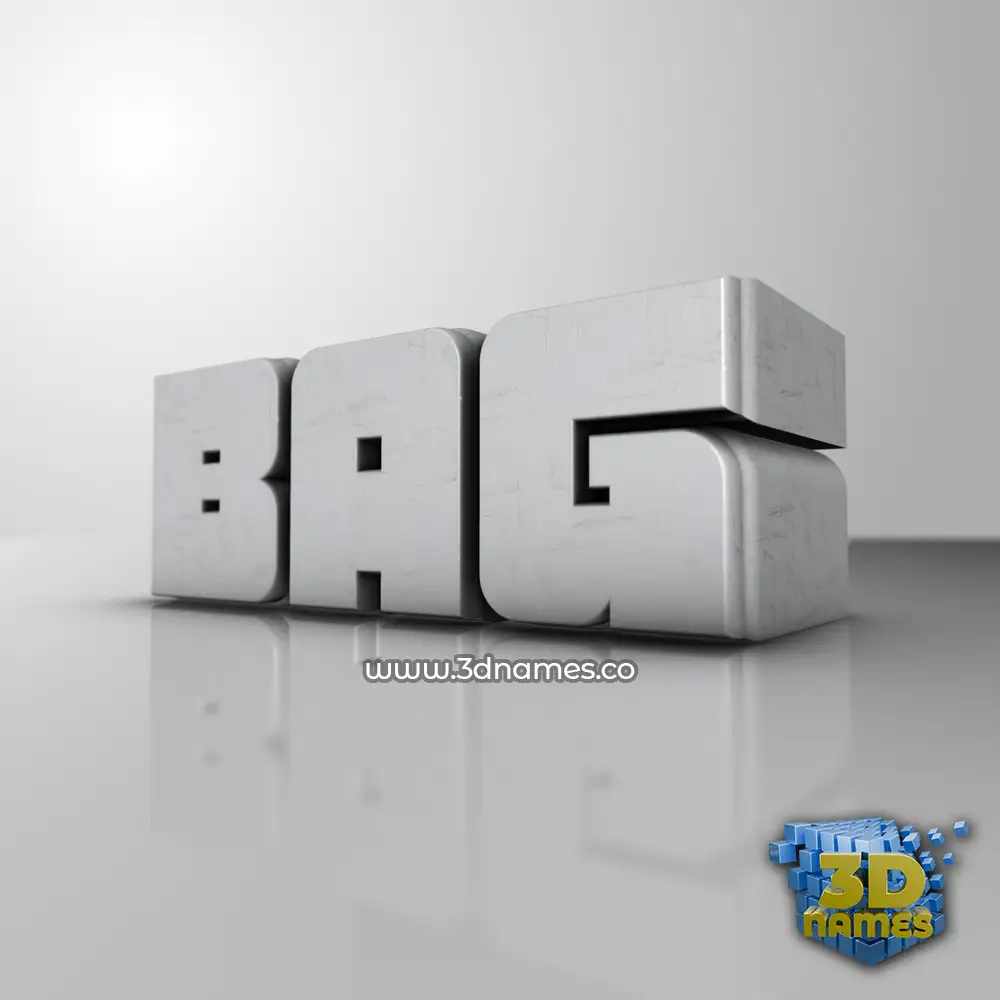 bag in White Metro style - 3D name wallpaper