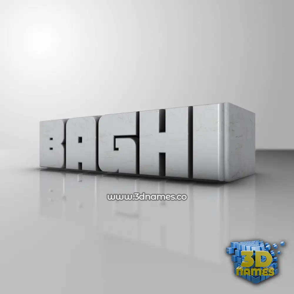 baghi in White Metro style - 3D name wallpaper