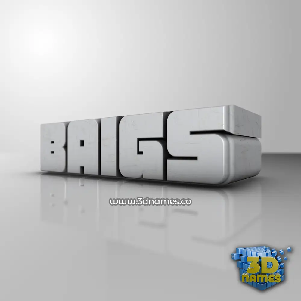 baigs in White Metro style - 3D name wallpaper