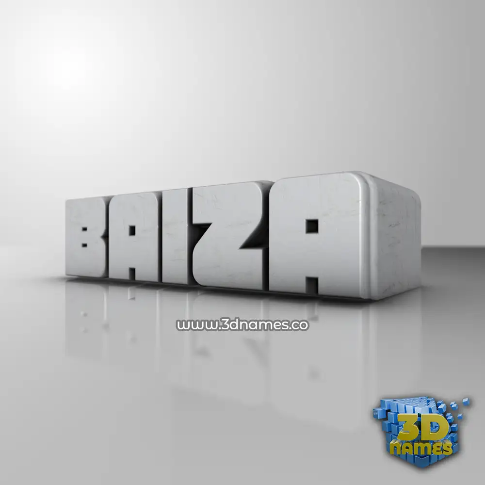 baiza in White Metro style - 3D name wallpaper