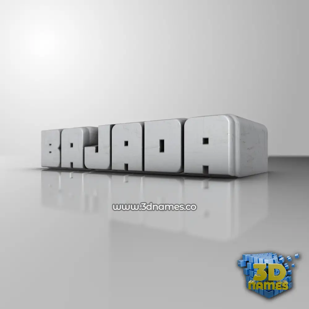 bajada in White Metro style - 3D name wallpaper