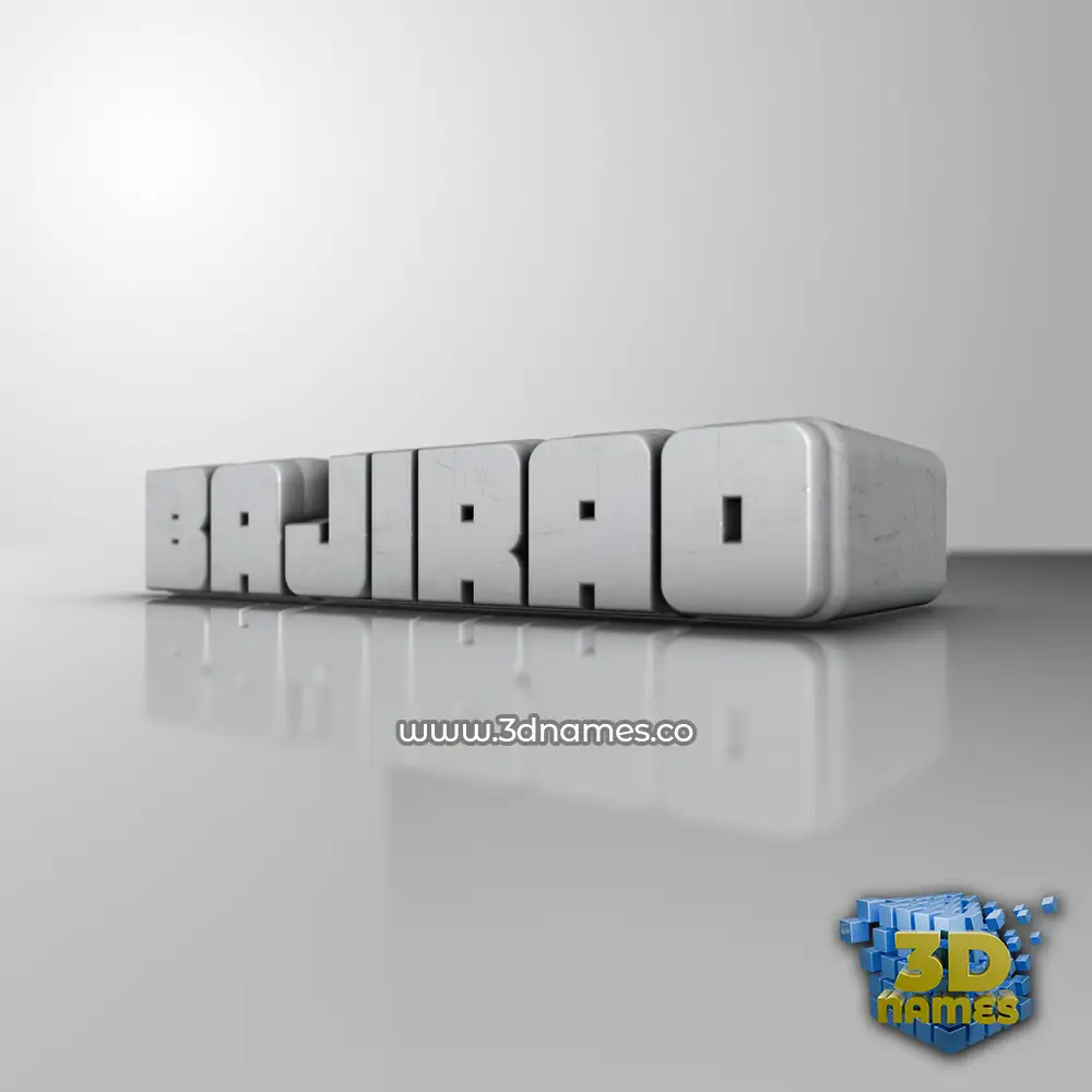 bajirao in White Metro style - 3D name wallpaper