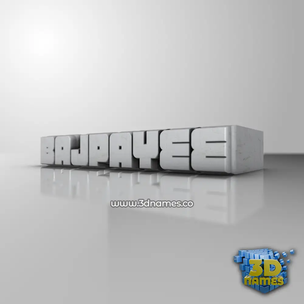 bajpayee in White Metro style - 3D name wallpaper