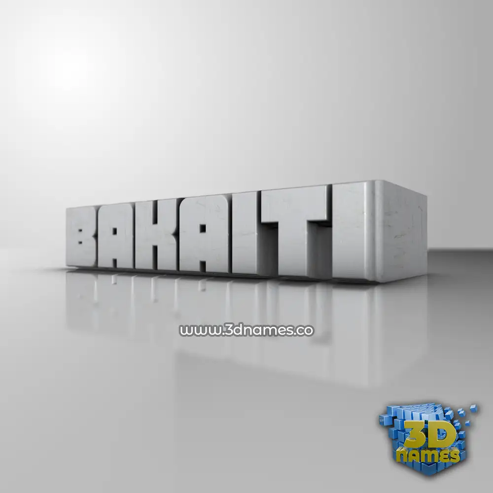bakaiti in White Metro style - 3D name wallpaper