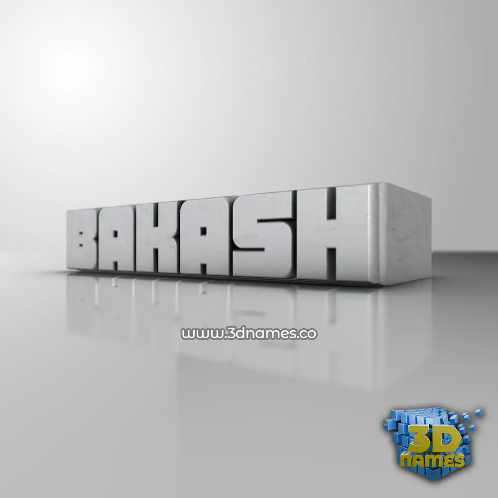 bakash in White Metro style - 3D name wallpaper