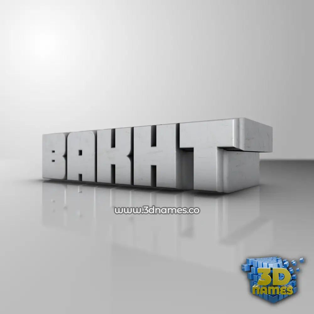 bakht in White Metro style - 3D name wallpaper