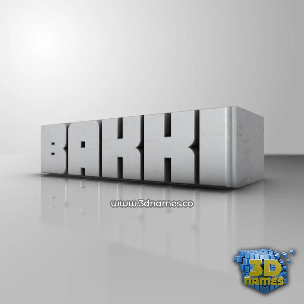 bakki in White Metro style - 3D name wallpaper